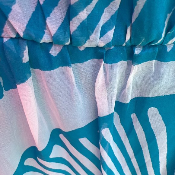 Milly of New York Sleeveless V-Neck Midi Dress Blue & White Size 10 - Picture 9 of 12